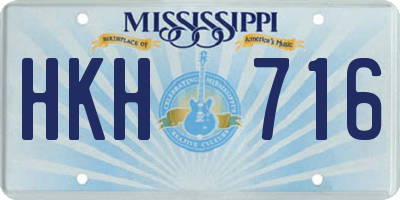 MS license plate HKH716