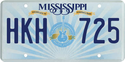 MS license plate HKH725