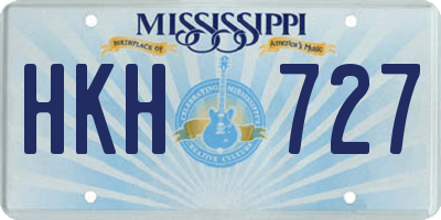 MS license plate HKH727