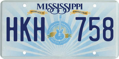 MS license plate HKH758