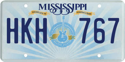 MS license plate HKH767