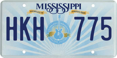 MS license plate HKH775
