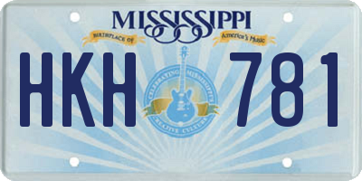 MS license plate HKH781