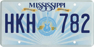 MS license plate HKH782