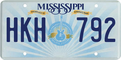 MS license plate HKH792