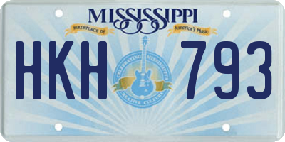MS license plate HKH793