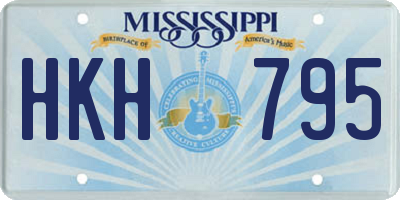 MS license plate HKH795