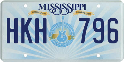 MS license plate HKH796