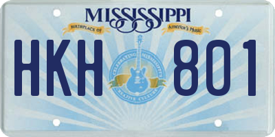 MS license plate HKH801