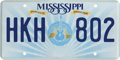 MS license plate HKH802