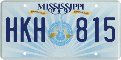 MS license plate HKH815