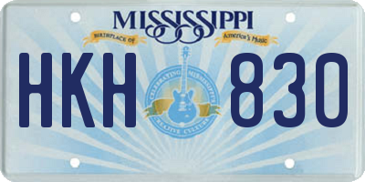 MS license plate HKH830