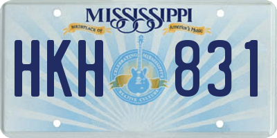 MS license plate HKH831
