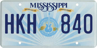 MS license plate HKH840