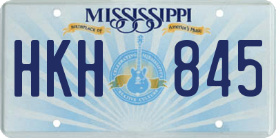 MS license plate HKH845