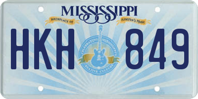 MS license plate HKH849