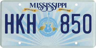 MS license plate HKH850