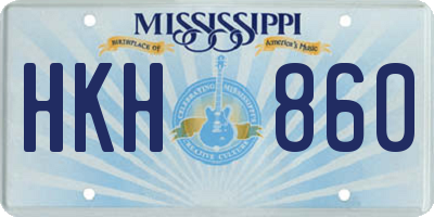 MS license plate HKH860