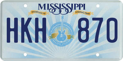 MS license plate HKH870