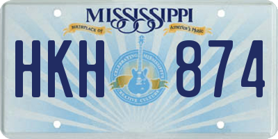 MS license plate HKH874