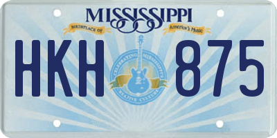 MS license plate HKH875