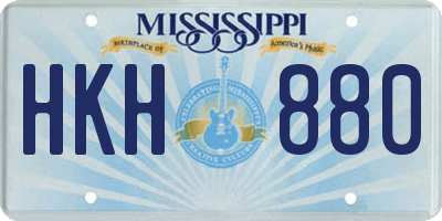 MS license plate HKH880