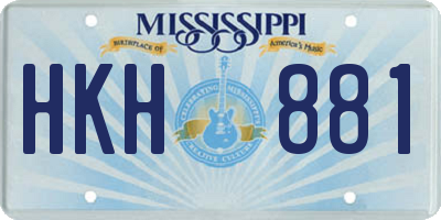 MS license plate HKH881
