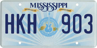 MS license plate HKH903