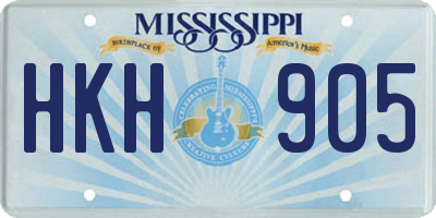 MS license plate HKH905