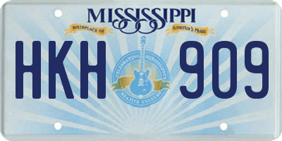 MS license plate HKH909