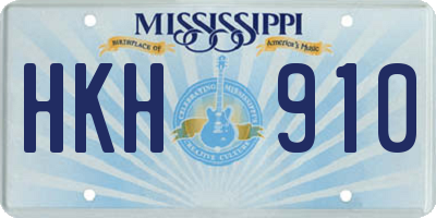 MS license plate HKH910