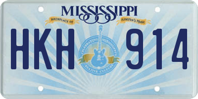 MS license plate HKH914
