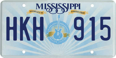 MS license plate HKH915