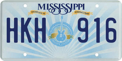 MS license plate HKH916