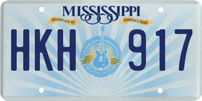 MS license plate HKH917