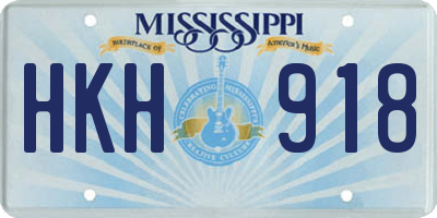MS license plate HKH918
