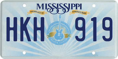 MS license plate HKH919