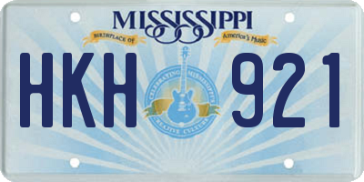 MS license plate HKH921
