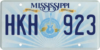 MS license plate HKH923
