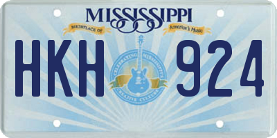 MS license plate HKH924