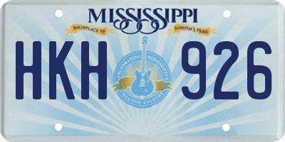 MS license plate HKH926