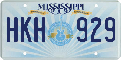 MS license plate HKH929