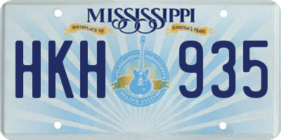 MS license plate HKH935