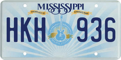 MS license plate HKH936