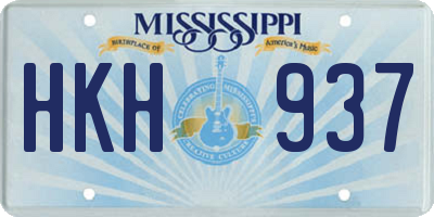 MS license plate HKH937