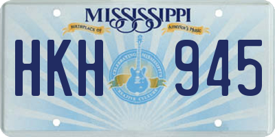 MS license plate HKH945