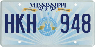 MS license plate HKH948