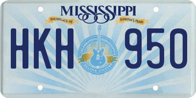 MS license plate HKH950