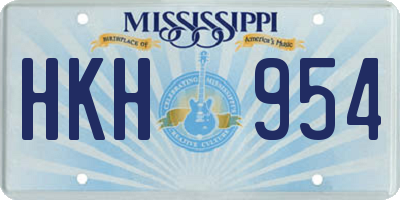 MS license plate HKH954