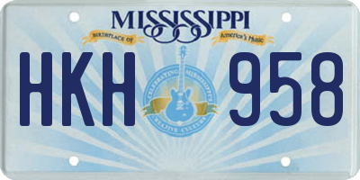 MS license plate HKH958
